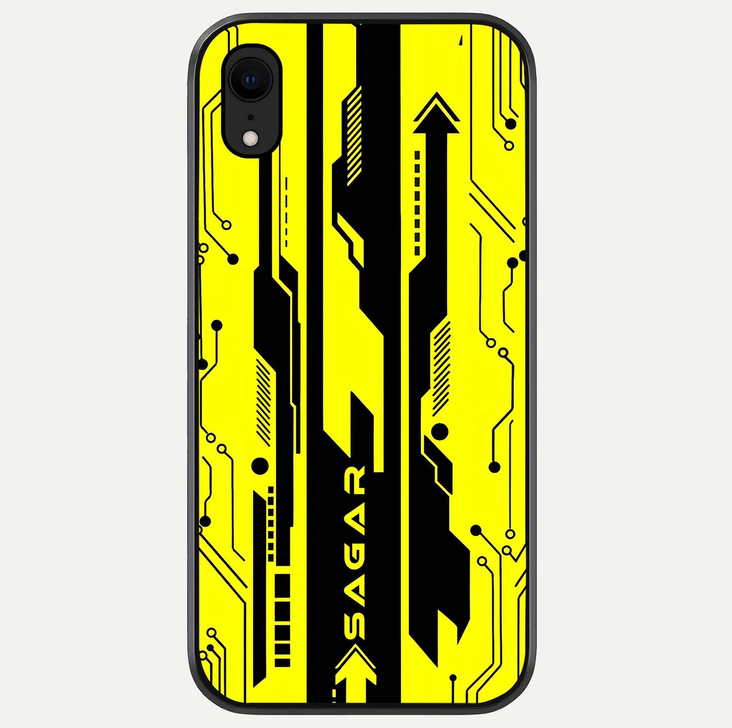Electric Pulse CYBERPUNK Custom Name Glass Case For iPhone Xr by Custom World