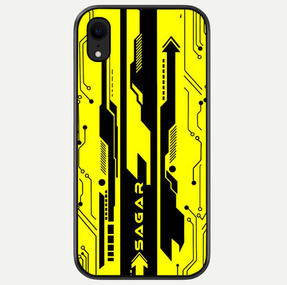 Electric Pulse CYBERPUNK Custom Name Glass Case For iPhone Xr by Custom World