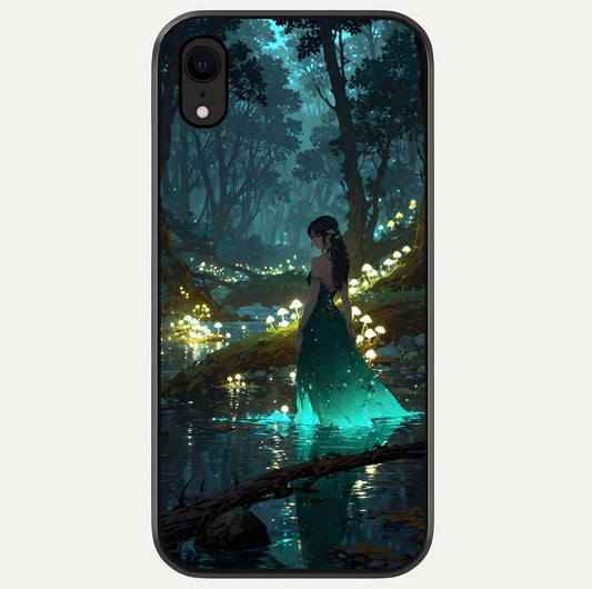 Enchanted Forest Glow Glass Case For iPhone Xr by Custom World