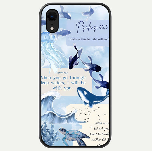 Faithful Ocean Promise Glass Case For iPhone Xr by Custom World