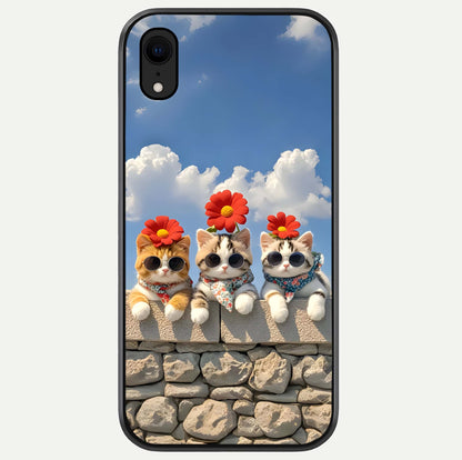 Floral Kitty Squad Glass Case For iPhone Xr by Custom World