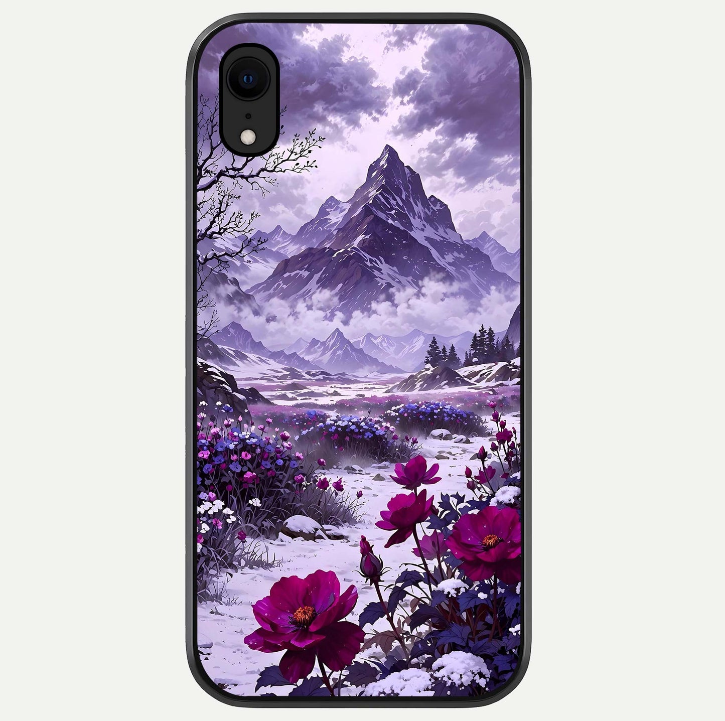 Flower Mountain View Glass Case For iPhone Xr by Custom World