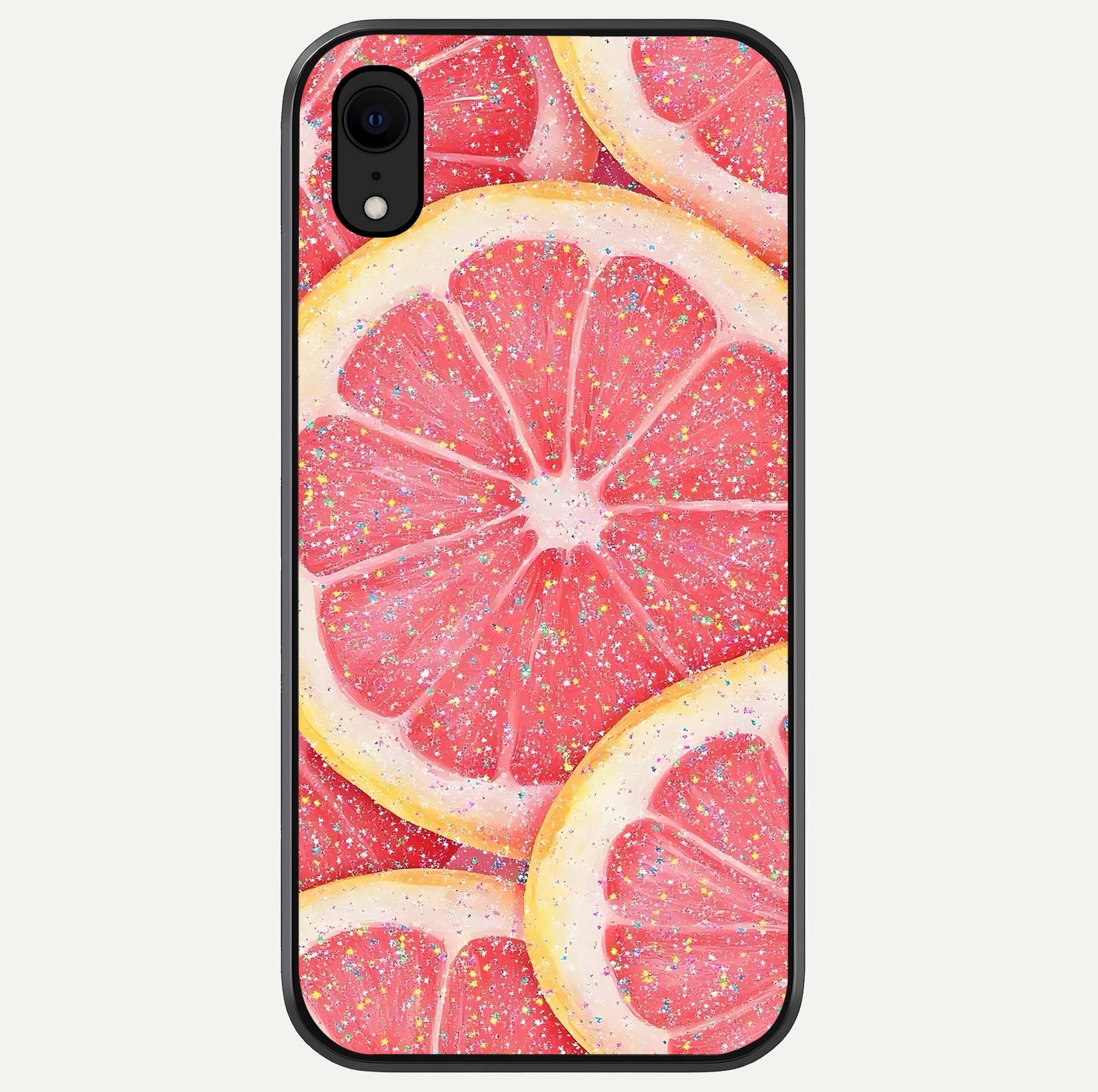 Glitter Grapefruit Glass Case For iPhone Xr by Custom World