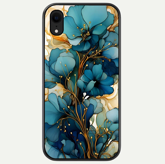 Golden Bloom Symphony Glass Case For iPhone Xr by Custom World
