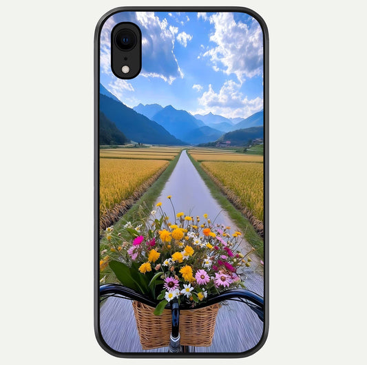Golden Field Journey Glass Case For iPhone Xr by Custom World
