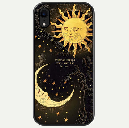 Golden Lunar Love Glass Case For iPhone Xr by Custom World