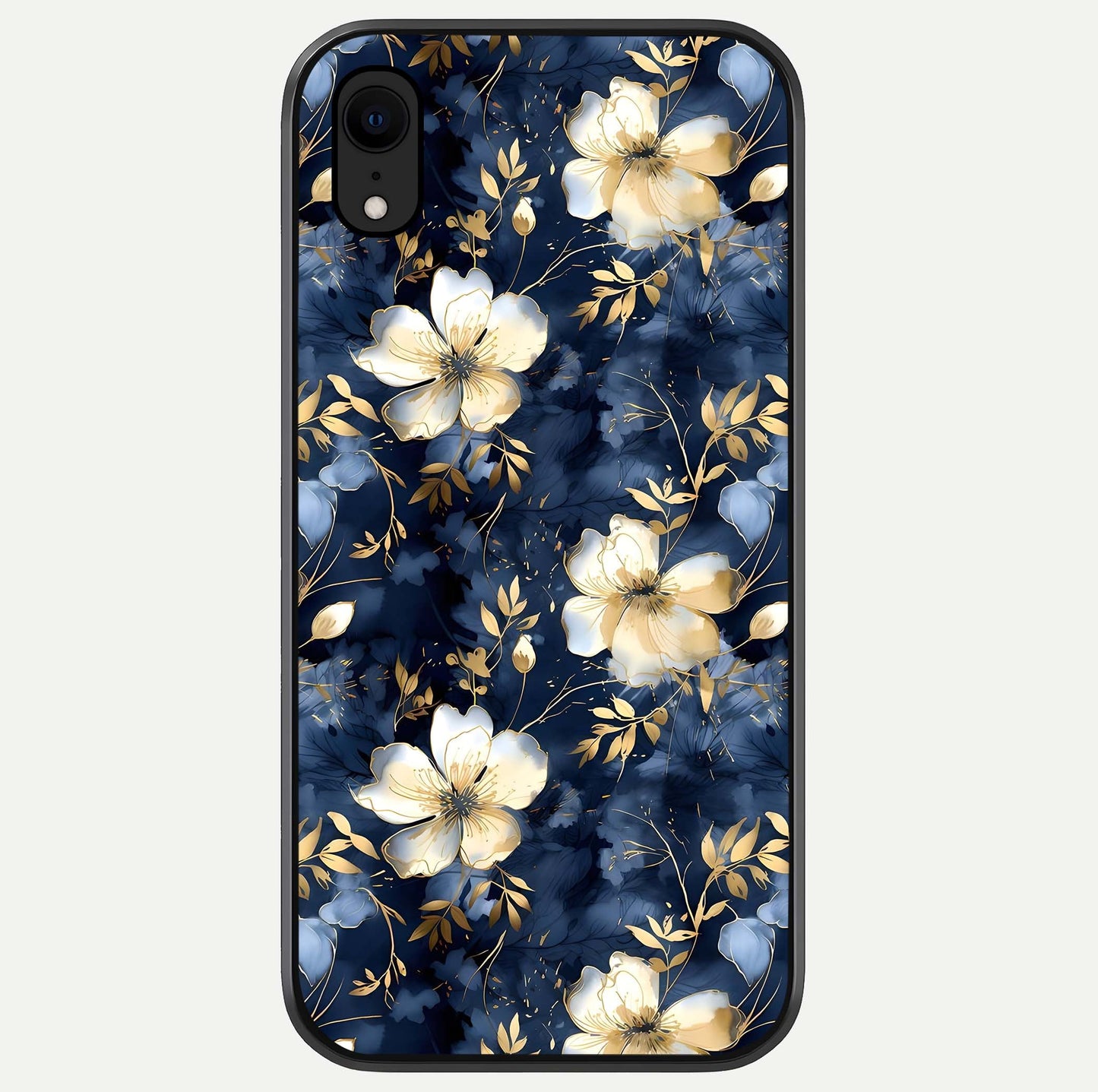 Golden Midnight Bloom Glass Case For iPhone Xr by Custom World