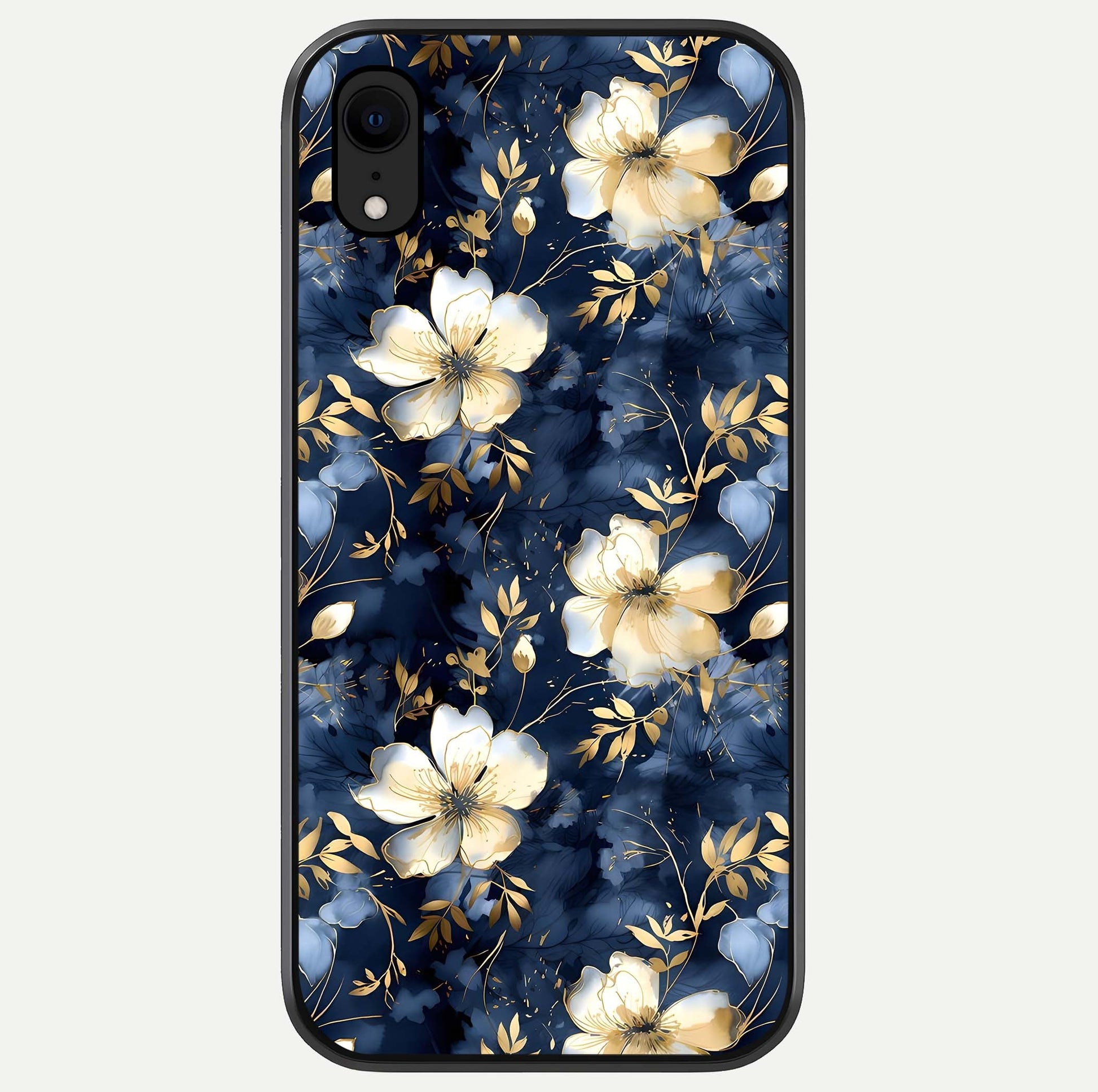 Golden Midnight Bloom Glass Case For iPhone Xr by Custom World