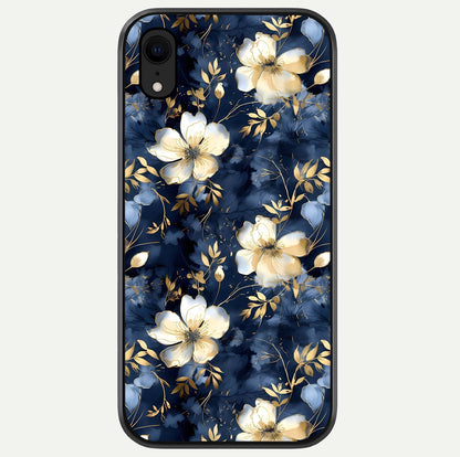 Golden Midnight Bloom Glass Case For iPhone Xr by Custom World