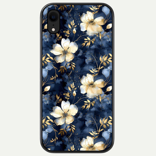 Golden Midnight Bloom Glass Case For iPhone Xr by Custom World