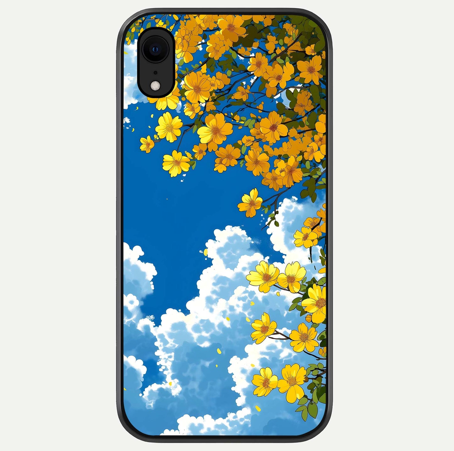Golden Petal Sky Glass Case For iPhone Xr by Custom World