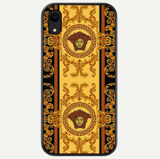 Golden Royal Heritage Glass Case For iPhone Xr by Custom World