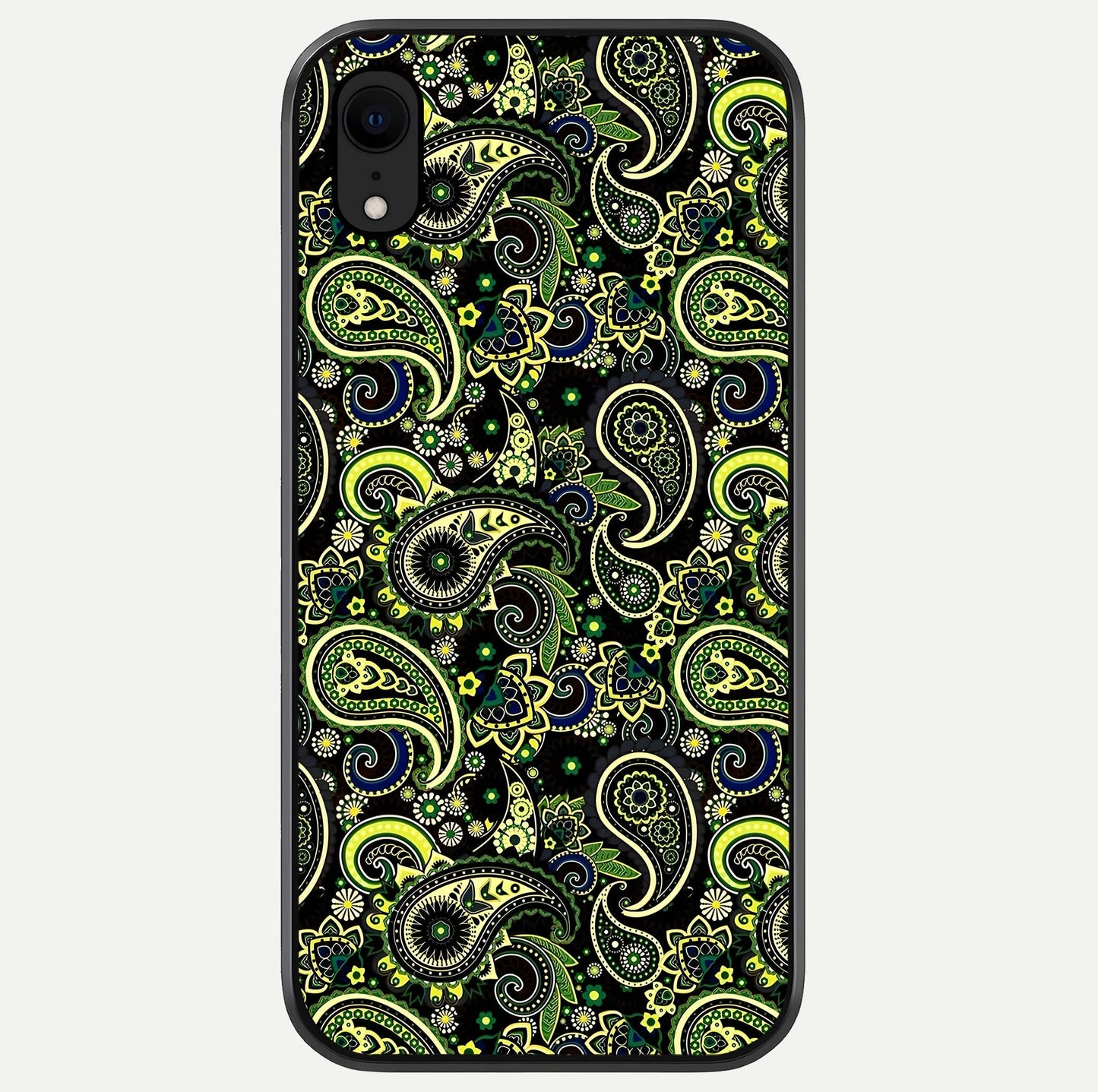Green Mandala Pattern Glass Case For iPhone Xr by Custom World