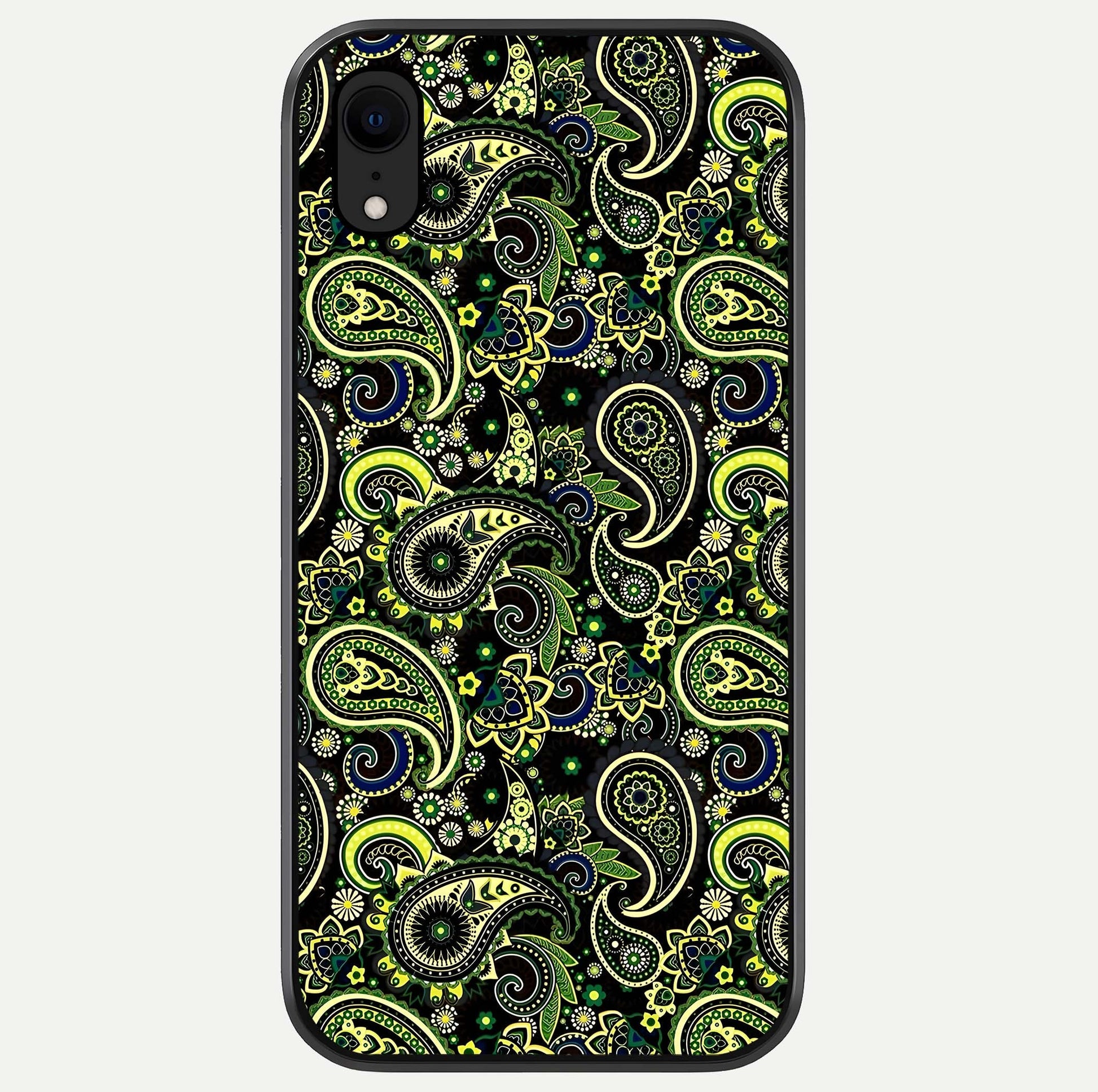 Green Mandala Pattern Glass Case For iPhone Xr by Custom World