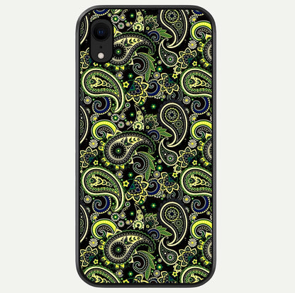 Green Mandala Pattern Glass Case For iPhone Xr by Custom World