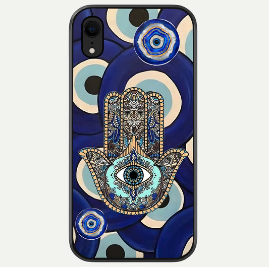 Hamsa Divine Guard Glass Case For iPhone Xr by Custom World
