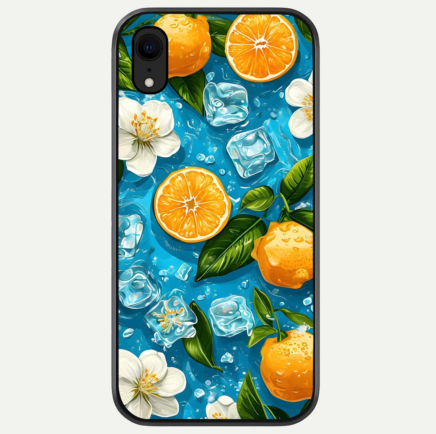 Ice Cube With Orange Glass Case For iPhone Xr by Custom World