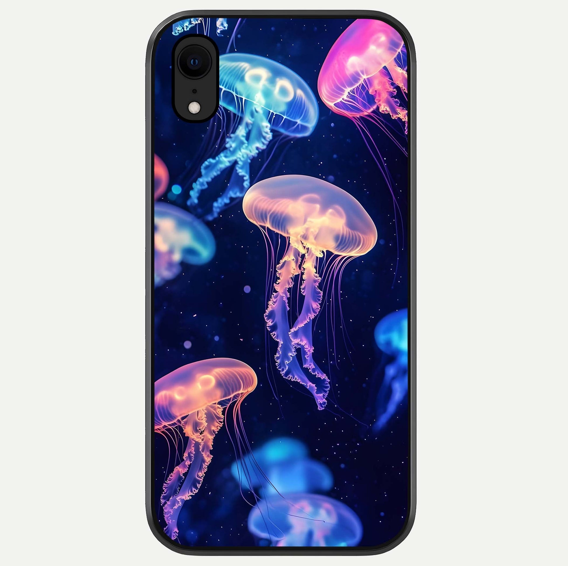 Jellyfish Pattern Glass Case For iPhone Xr by Custom World