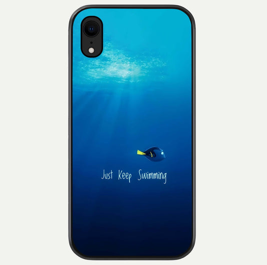 Just Keep Swimming Glass Case For iPhone Xr by Custom World