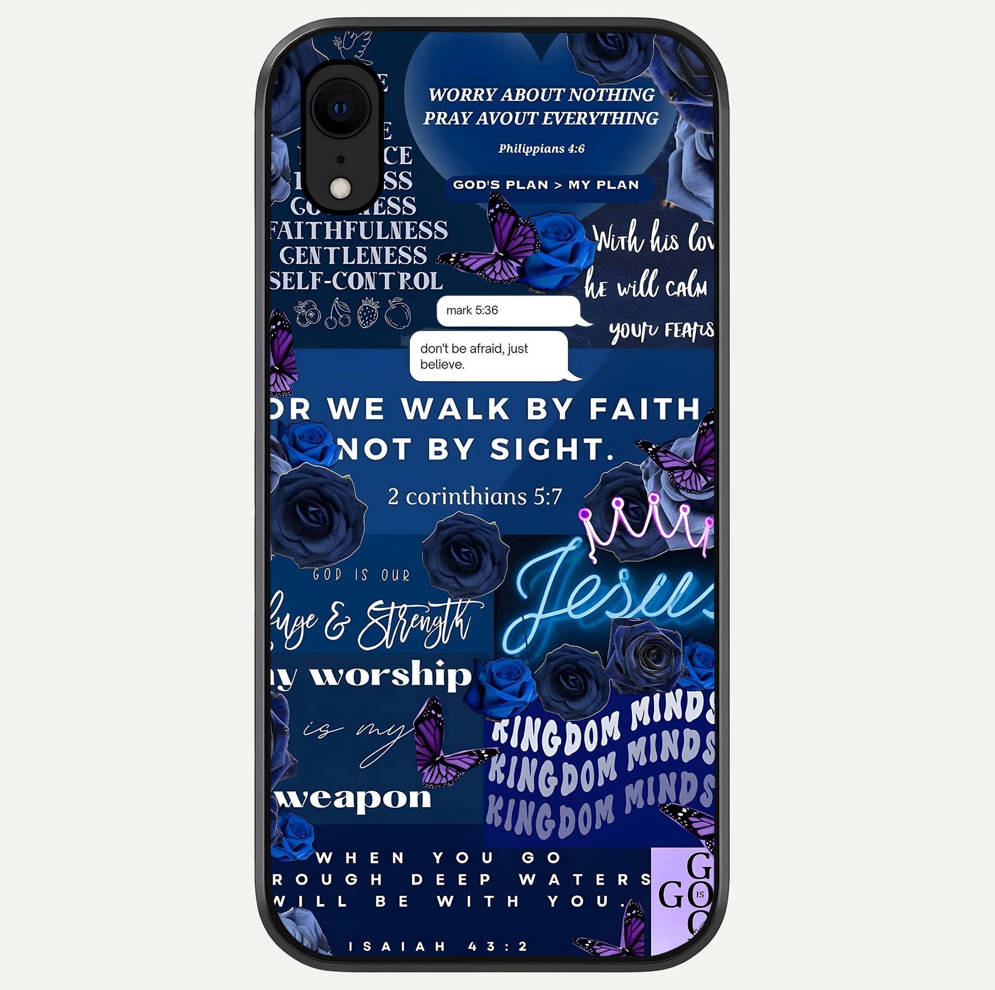 Kingdom Faith Glow Glass Case For iPhone Xr by Custom World