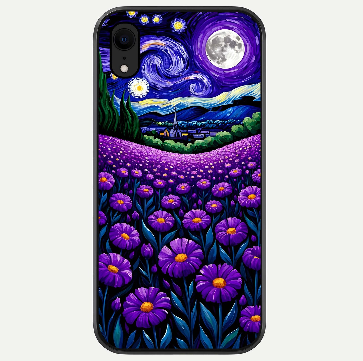 Lavender Moon Field Glass Case For iPhone Xr by Custom World