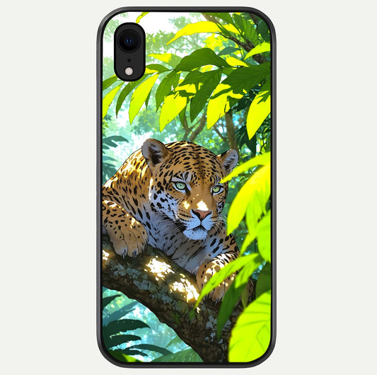 Leopard In Jungle Glass Case For iPhone Xr by Custom World