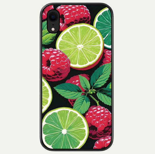 Lime & Raspberry Pattern Glass Case For iPhone Xr by Custom World