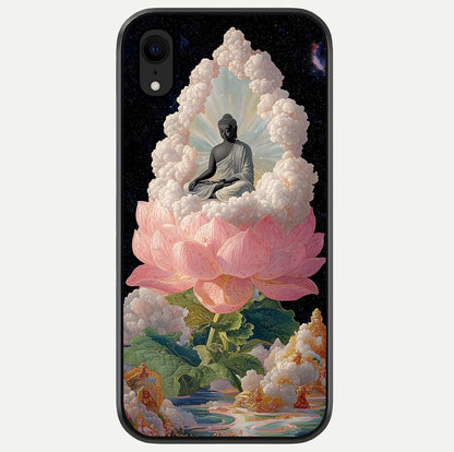 Lotus Divine Peace Glass Case For iPhone Xr by Custom World