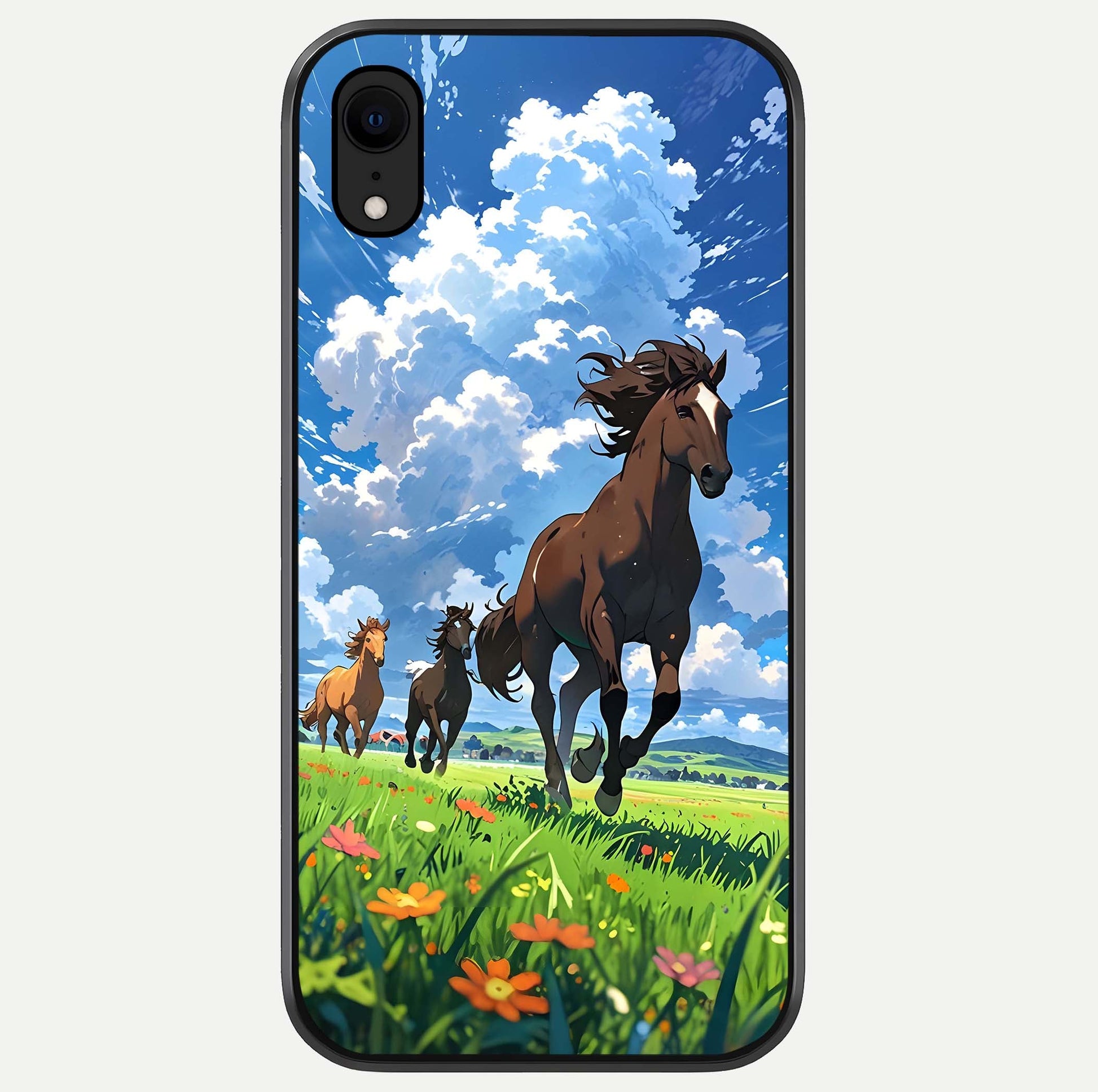 Majestic Horses Galloping Glass Case For iPhone Xr by Custom World