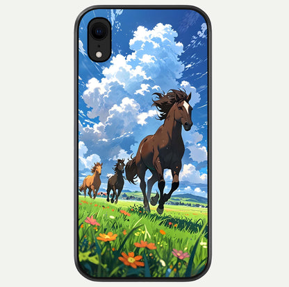 Majestic Horses Galloping Glass Case For iPhone Xr by Custom World