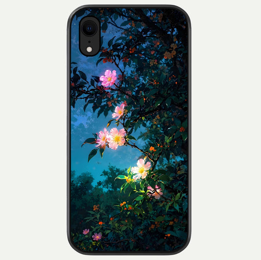 Midnight Bloom Glow Glass Case For iPhone Xr by Custom World