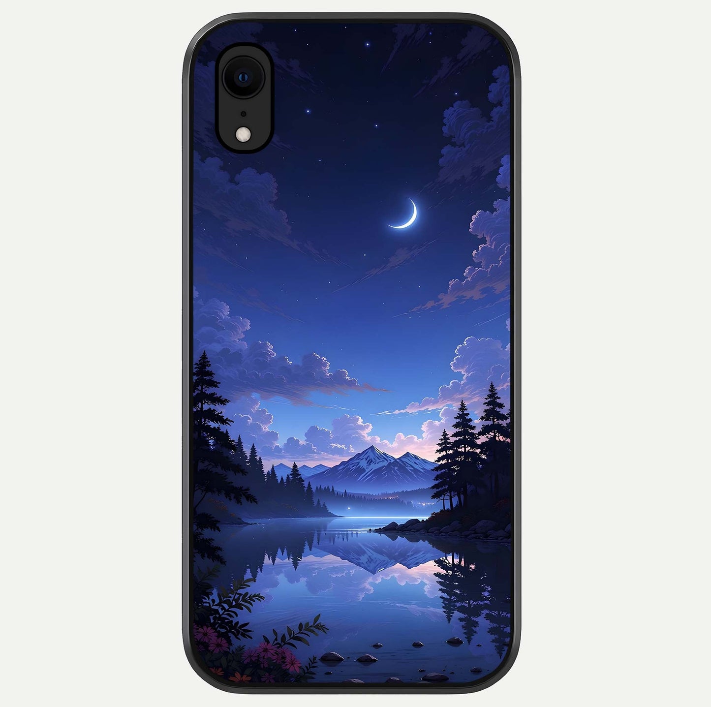 Midnight Lake Peace Glass Case For iPhone Xr by Custom World