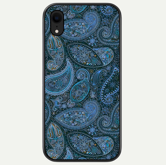 Midnight Paisley Glow Glass Case For iPhone Xr by Custom World
