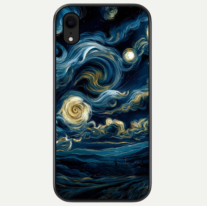 Midnight Sky Whirl Glass Case For iPhone Xr by Custom World