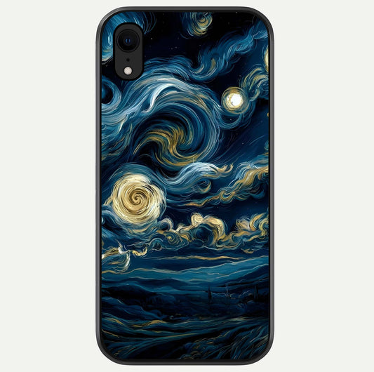 Midnight Sky Whirl Glass Case For iPhone Xr by Custom World
