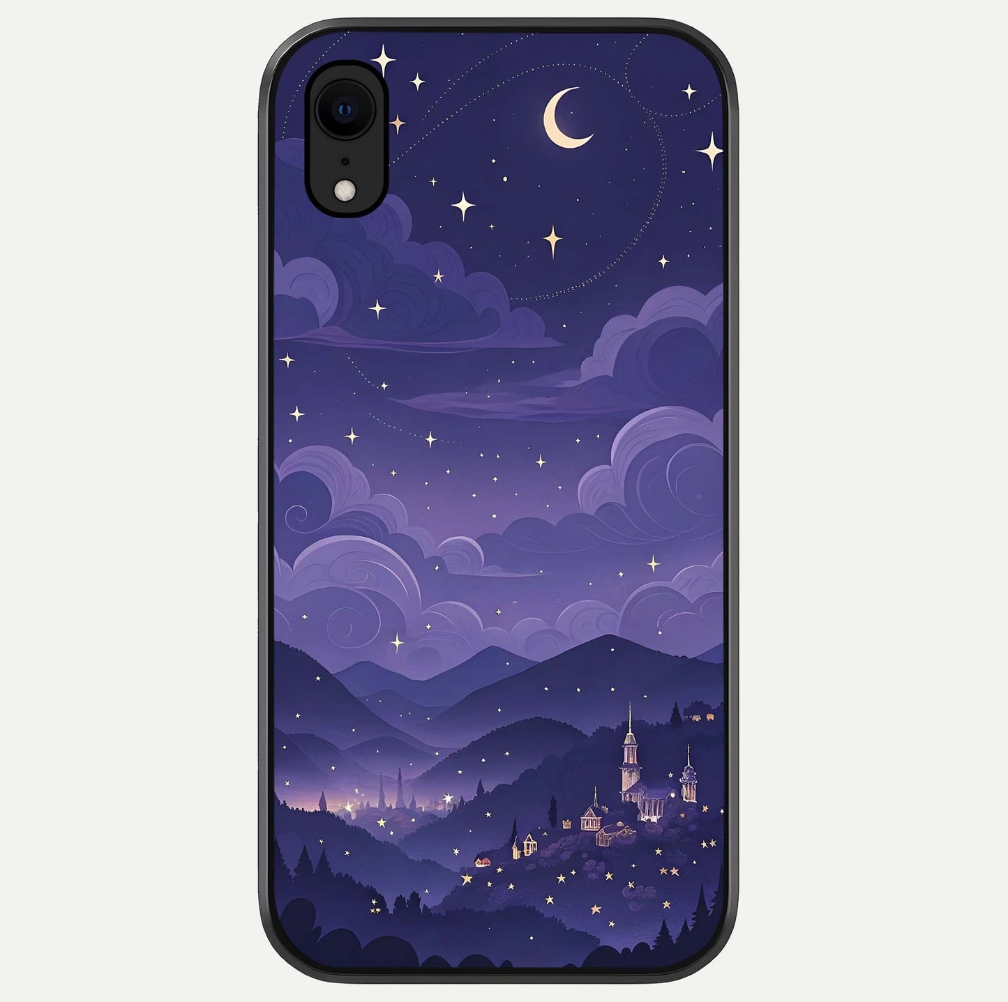 Minimal Night View Glass Case For iPhone Xr by Custom World