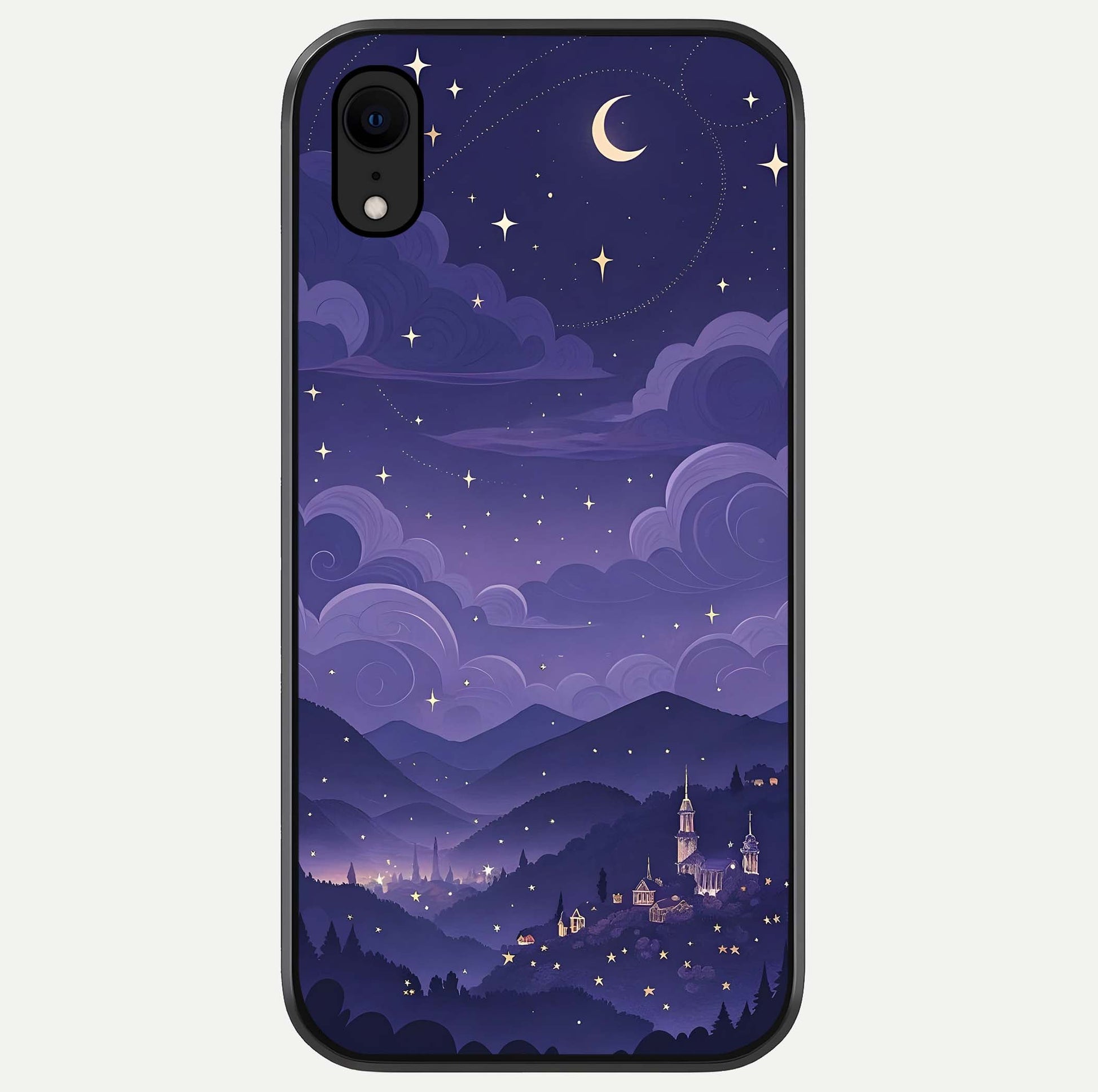 Minimal Night View Glass Case For iPhone Xr by Custom World