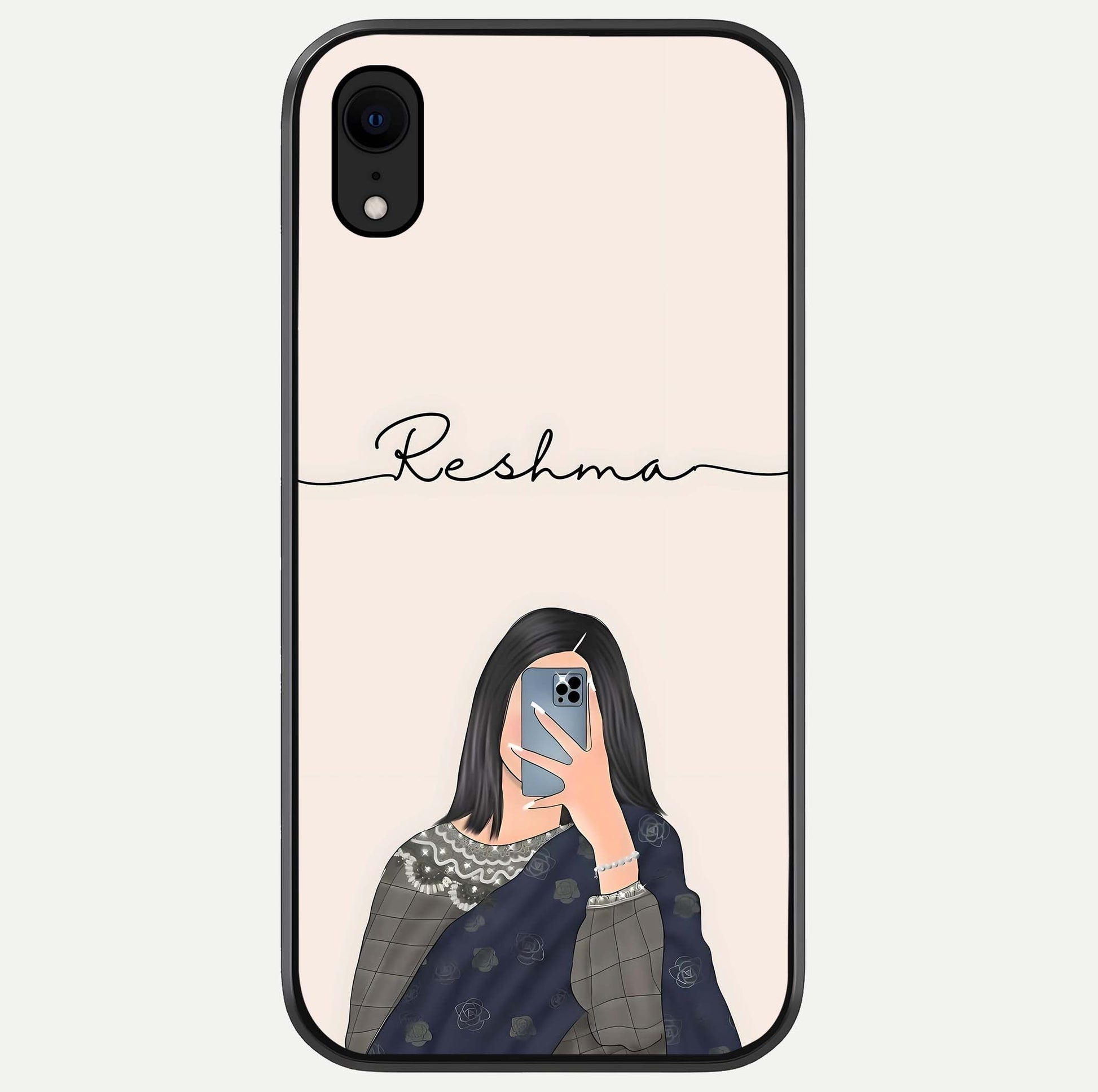 Mirror Mood Muse With Custom Name Glass Case For iPhone Xr by Custom World