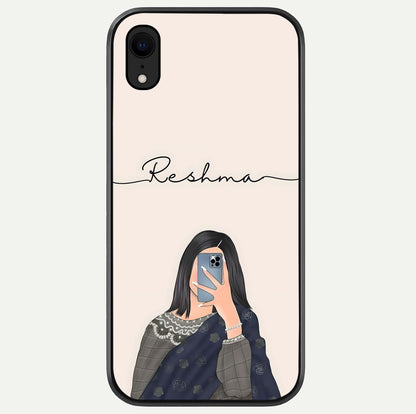 Mirror Mood Muse With Custom Name Glass Case For iPhone Xr by Custom World