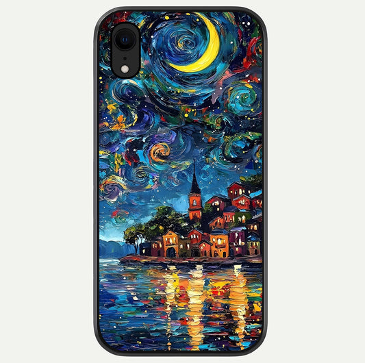 Moonlight Harbor Glow Glass Case For iPhone Xr by Custom World