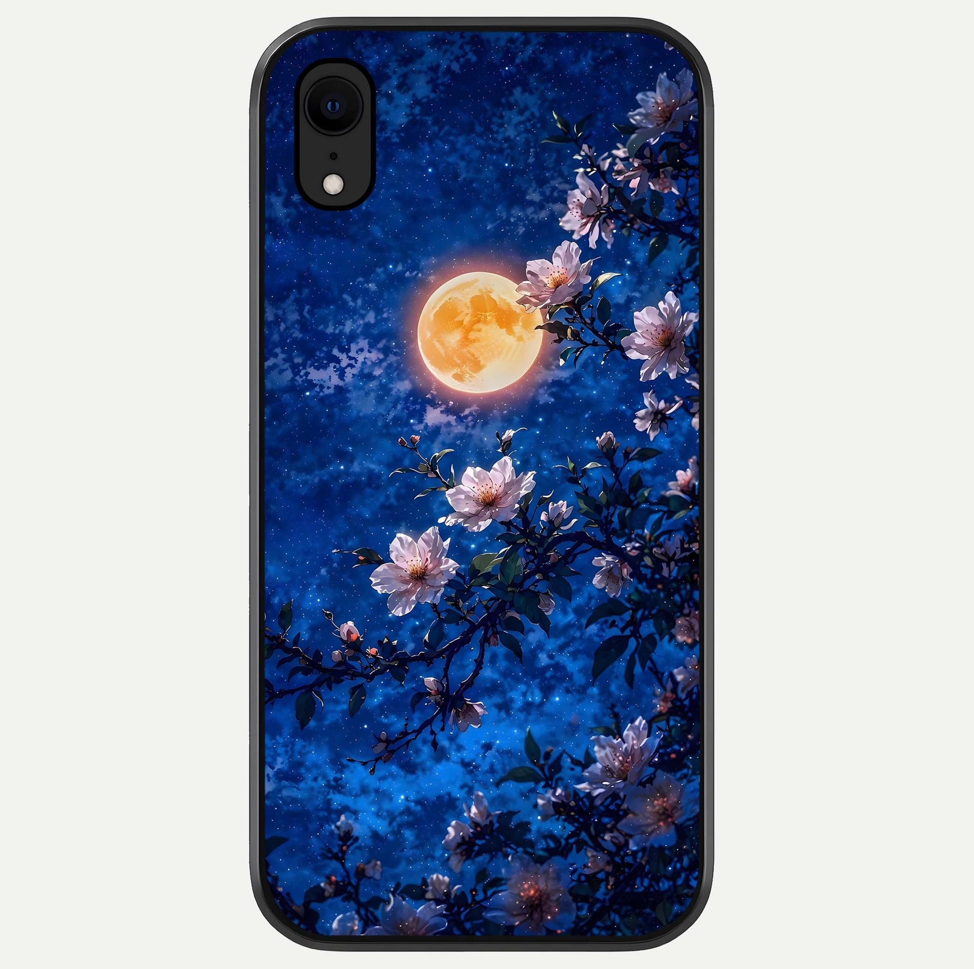 Moonlit Blossoms Night Glass Case For iPhone Xr by Custom World