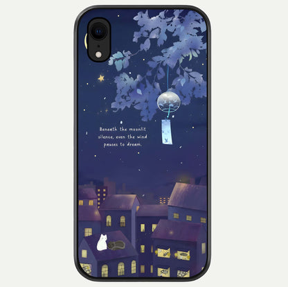 Moonlit Cat Silence Glass Case For iPhone Xr by Custom World
