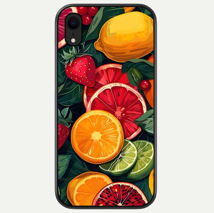 Multiple Fruits Glass Case For iPhone Xr by Custom World