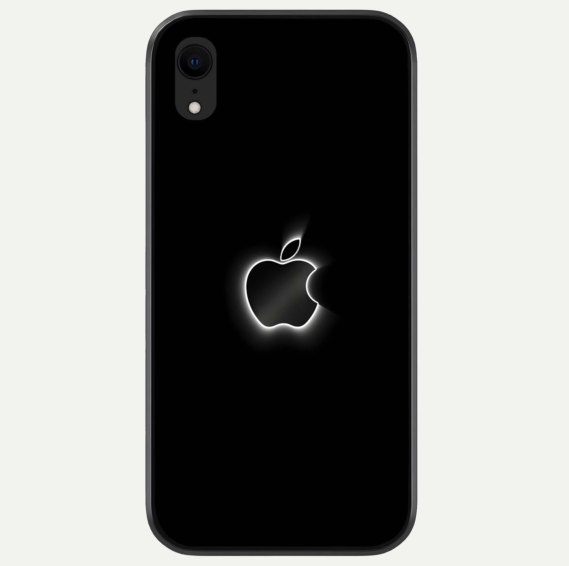 Neon Apple Glow Glass Case For iPhone Xr by Custom World