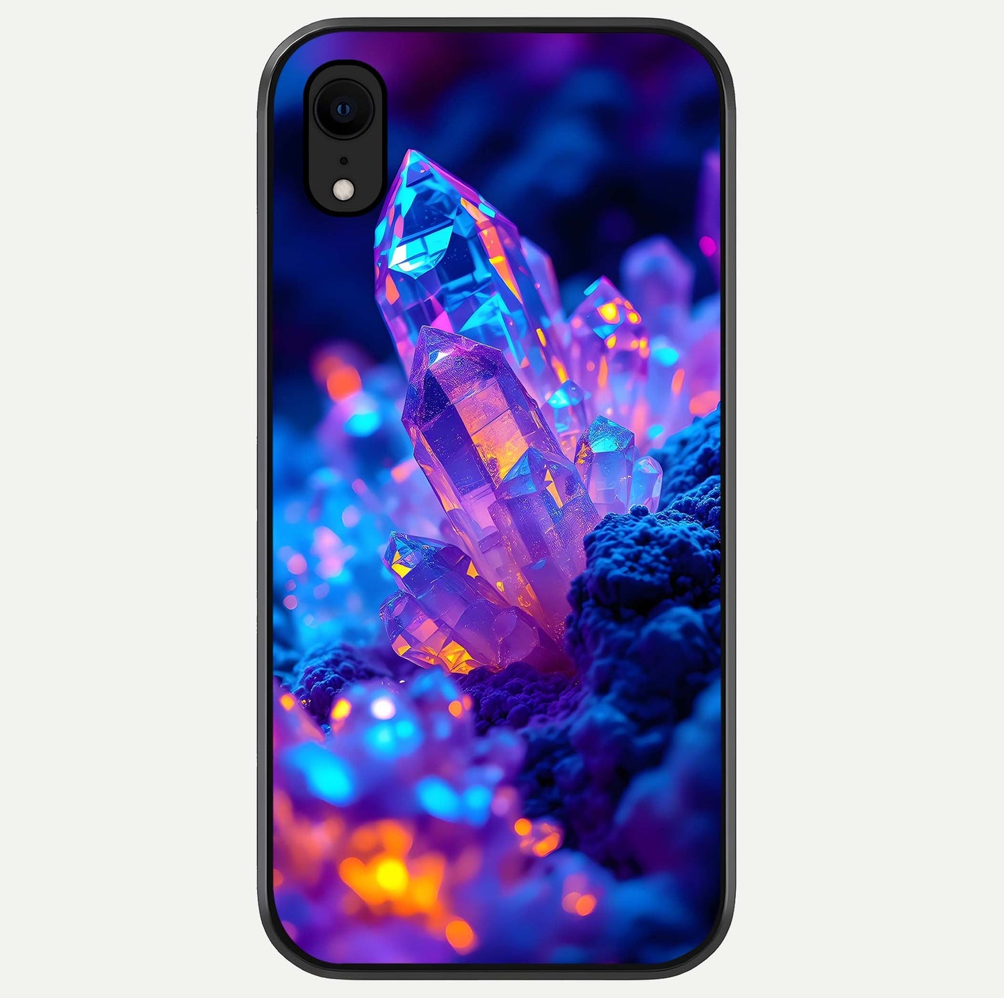 Neon Aura Shards Glass Case For iPhone Xr by Custom World