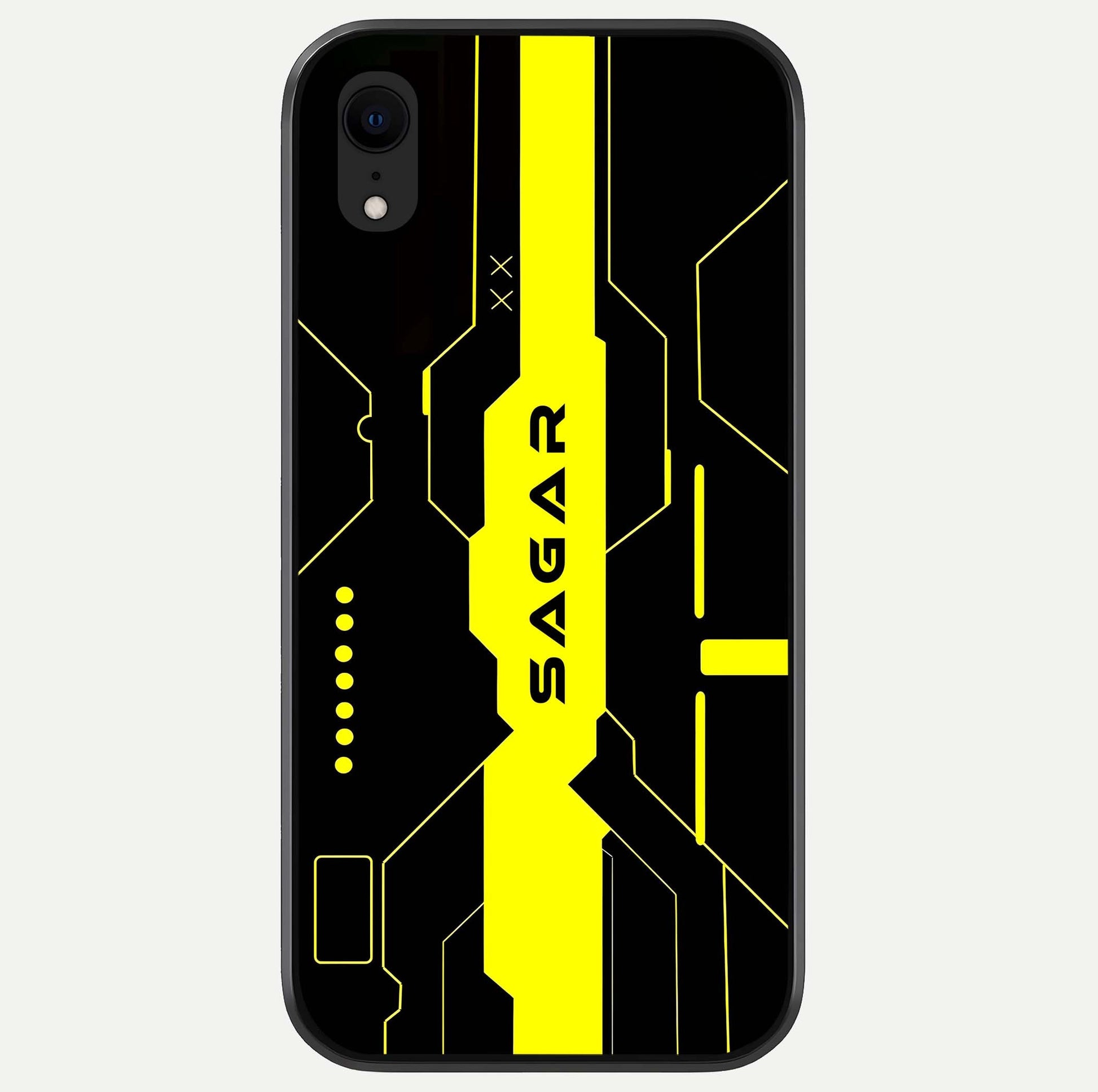 Neon CYBERPUNK Custom Name Glass Case For iPhone Xr by Custom World