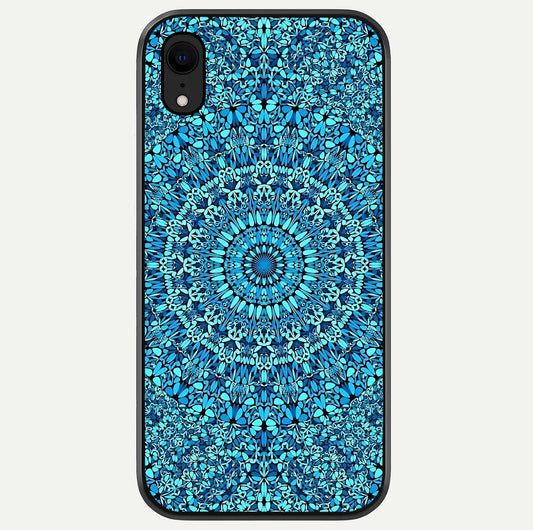 Ocean Bloom Mandala Glass Case For iPhone Xr by Custom World