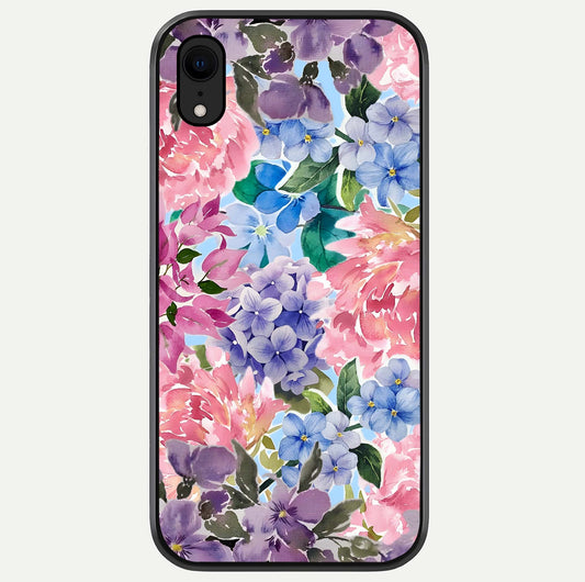Pastel Floral Mix Glass Case For iPhone Xr by Custom World