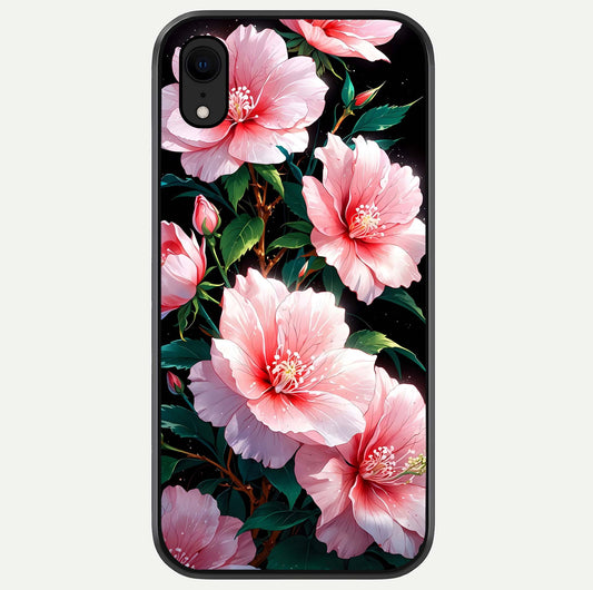 Peach Flower Glass Case For iPhone Xr by Custom World