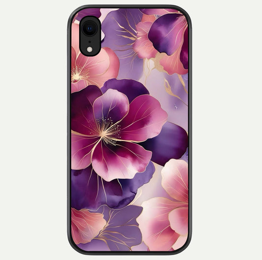 Pink Bouquet Florals Glass Case For iPhone Xr by Custom World
